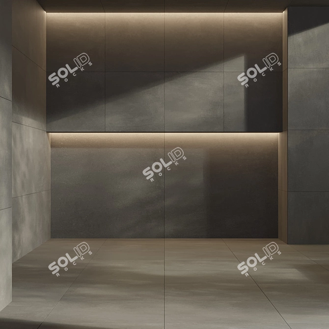 Graphite Stone Tile Set for 3D Modeling 3D model image 4