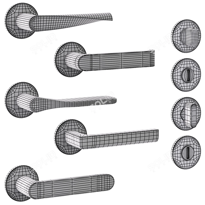 Olivari Handle Set: Dynamic, Icona, Beta 3D model image 4