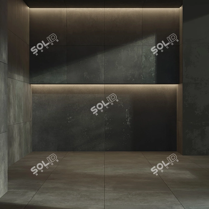 Graphite Stone Tile Set 3D 3D model image 7