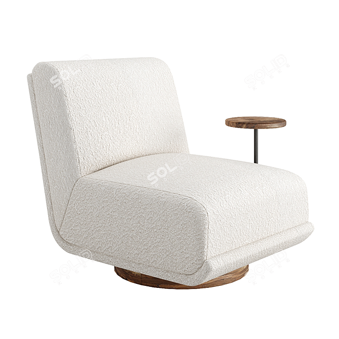 Elegant Bouclé Armchair by Vical 3D model image 1