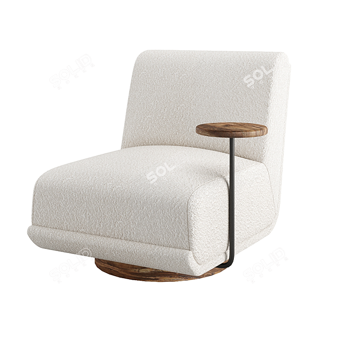 Elegant Bouclé Armchair by Vical 3D model image 2