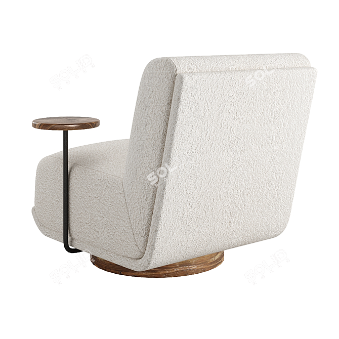 Elegant Bouclé Armchair by Vical 3D model image 3