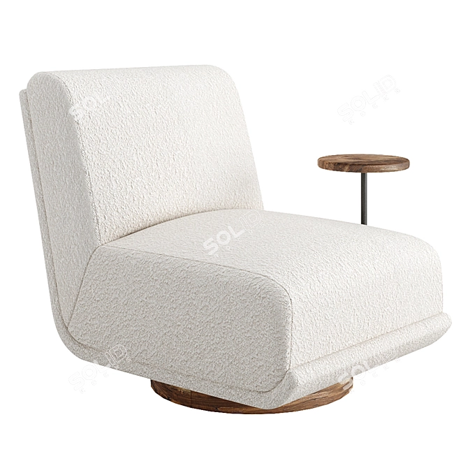 Elegant Bouclé Armchair by Vical 3D model image 6