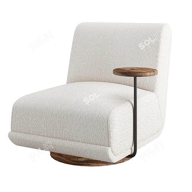 Elegant Bouclé Armchair by Vical 3D model image 7