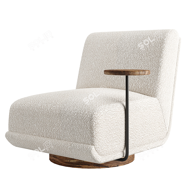 Elegant Bouclé Armchair by Vical 3D model image 12