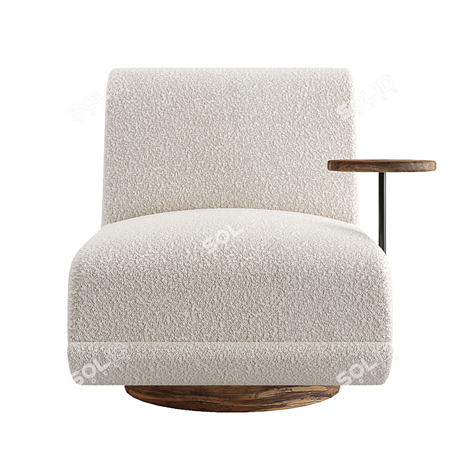 Elegant Bouclé Armchair by Vical 3D model image 13