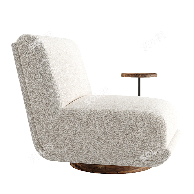 Elegant Bouclé Armchair by Vical 3D model image 14