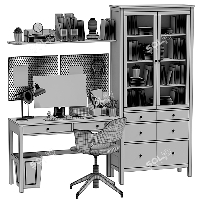 Modern Office Workplace Set 3D model image 5