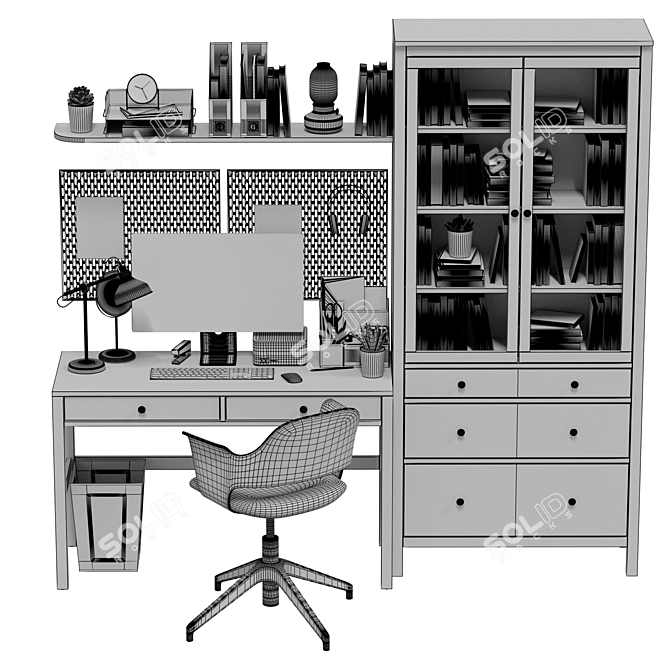 Modern Office Workplace Set 3D model image 6