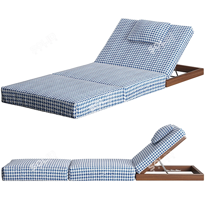 Nautical Sunset Poolside Chair Bed 3D model image 1