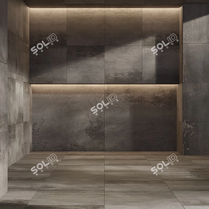  Graphite Stone Tile Set 3D model image 4