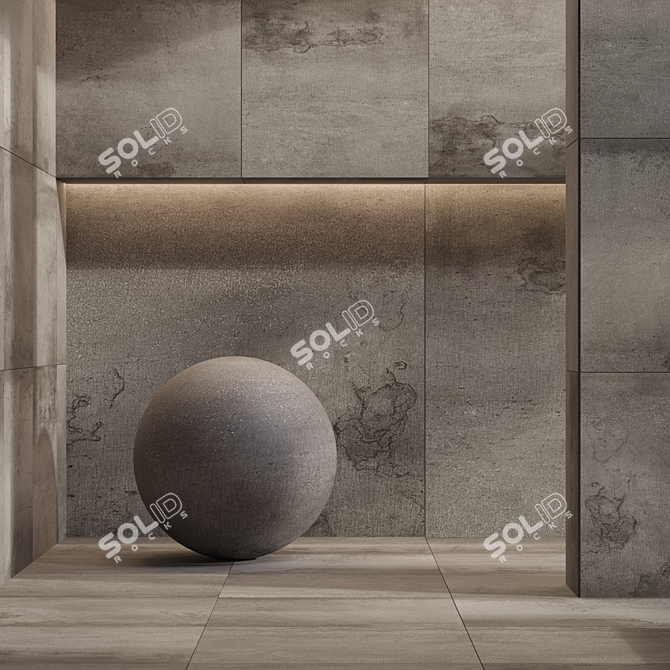  Graphite Stone Tile Set 3D model image 5