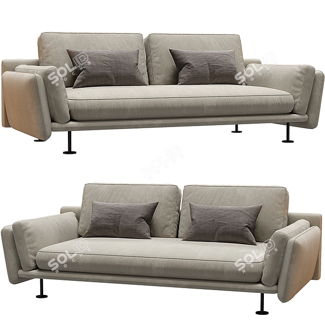 Elegant Twils HAROLD Fabric Sofa 3D model image 1