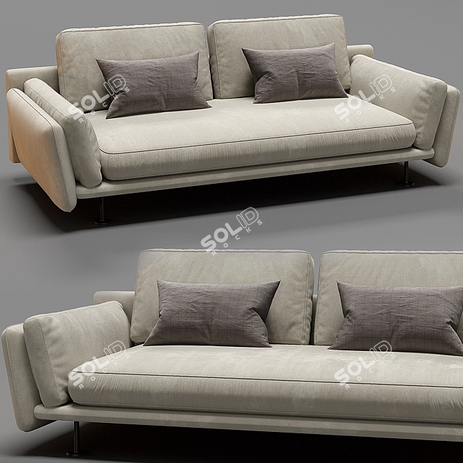 Elegant Twils HAROLD Fabric Sofa 3D model image 2