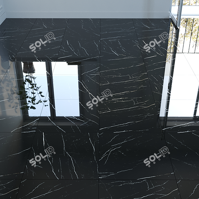 Elite Black Marble Tile Set 3D model image 1