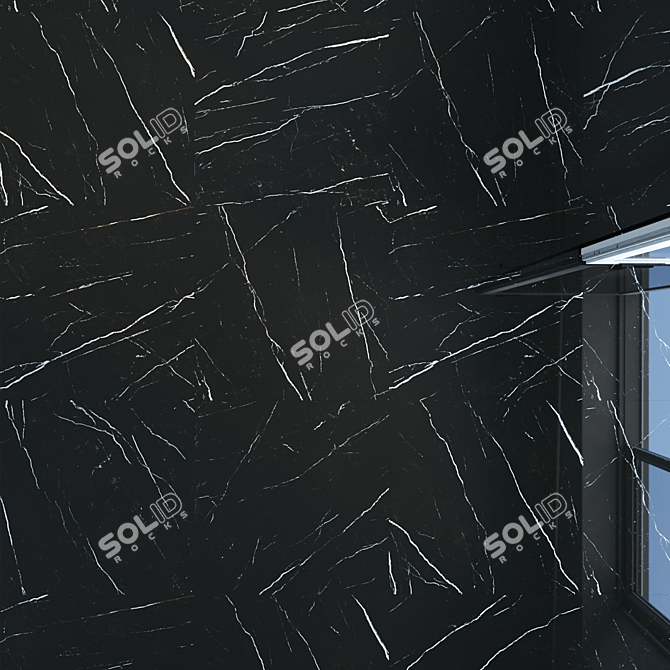 Elite Black Marble Tile Set 3D model image 2