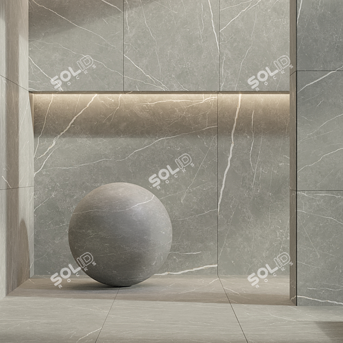 Elite Graphite Stone Tile Set 3D model image 4