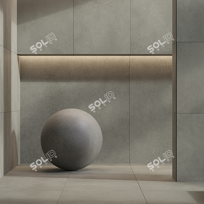 Graphite Stone Tile Set 55 3D model image 4