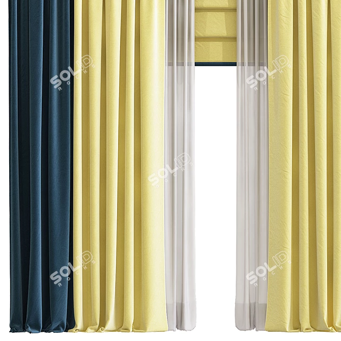 "Refurbished Curtain Design 3D model image 2