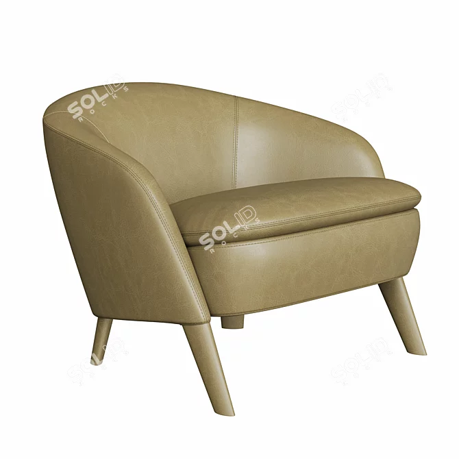 Modern Elegance: Molteni Sutton Armchair 3D model image 1