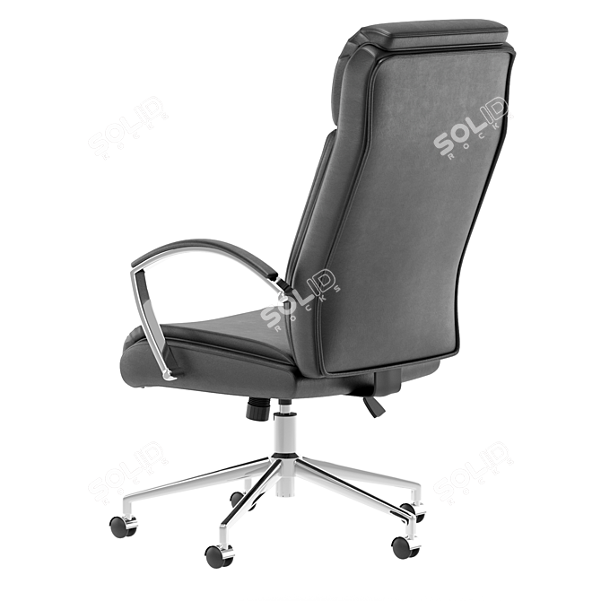 Luxury Black Leather Office Chair 3D model image 3
