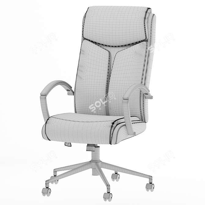 Luxury Black Leather Office Chair 3D model image 8