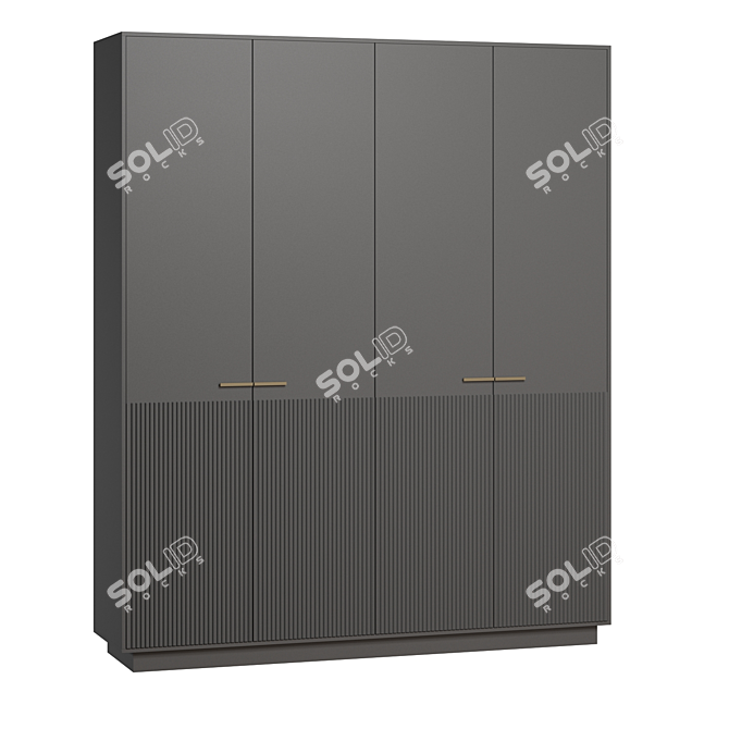 Eredin 4-Door Carved Wardrobe 3D model image 3