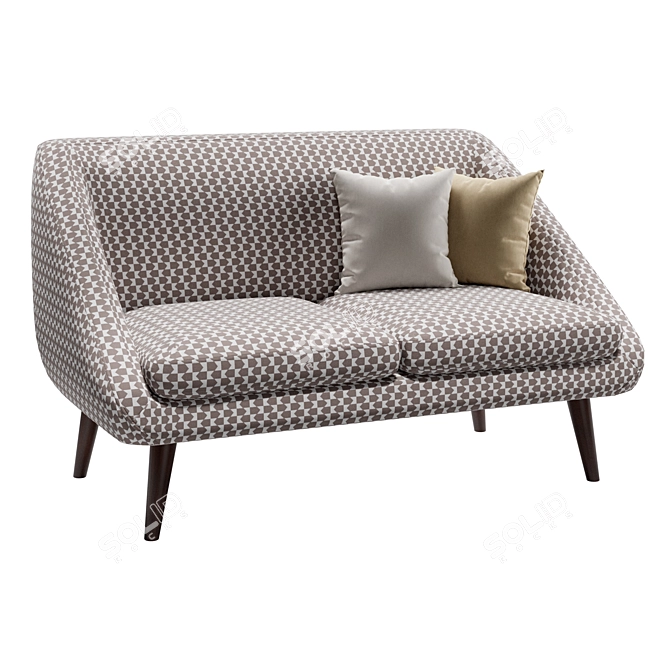 Vintage 2-Seater Sofa Séméon 3D model image 2