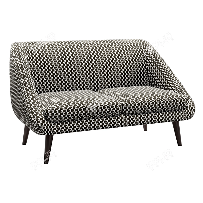 Vintage 2-Seater Sofa Séméon 3D model image 4