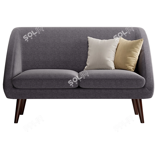 Vintage 2-Seater Sofa Séméon 3D model image 6