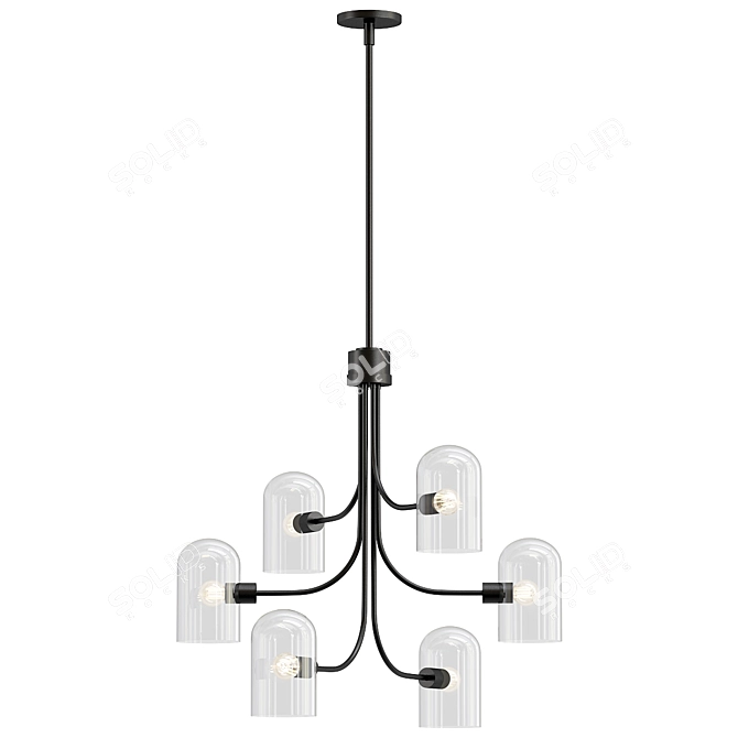  Kalco Cupola Matte Black Chandelier 3D model image 1