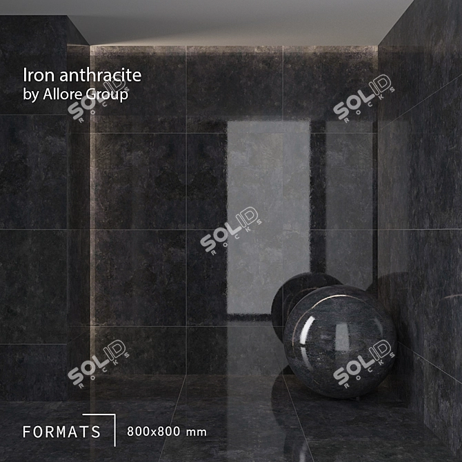 Iron Antracite Lappato Floor Tile 3D model image 1