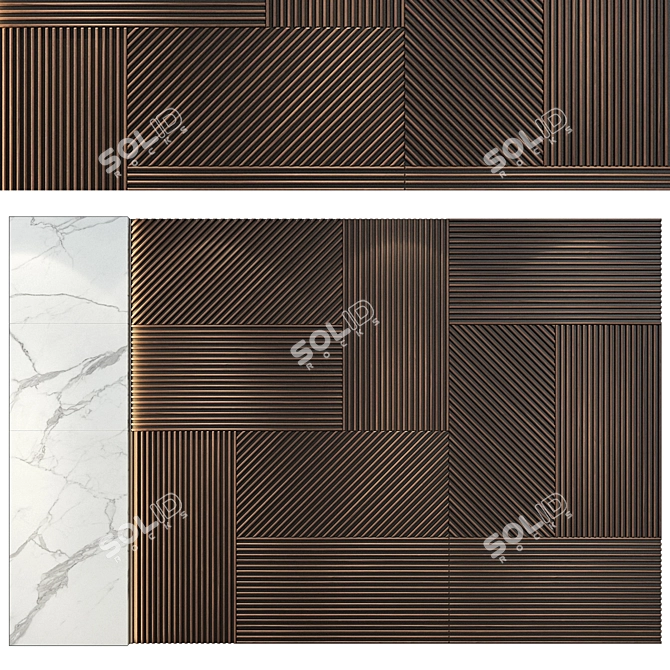 Modern Wall Panel Decor 3Ds 3D model image 1