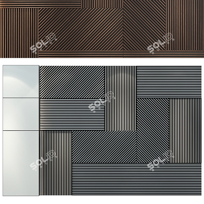 Modern Wall Panel Decor 3Ds 3D model image 2