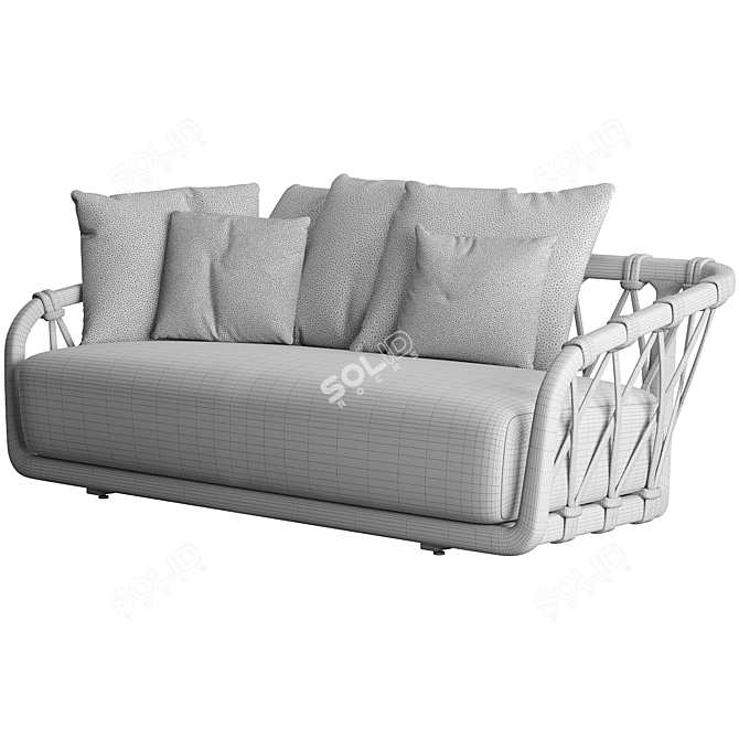 Sunset Weave Outdoor Comfort Sofa 3D model image 3