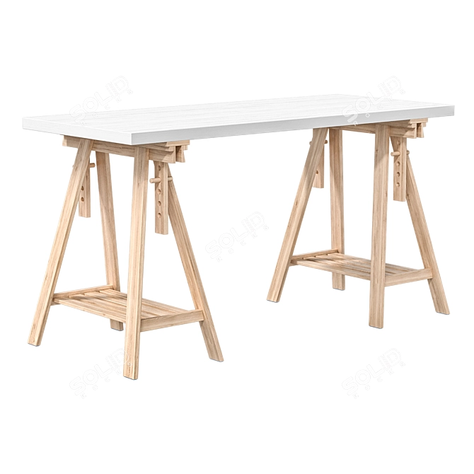 IKEA Lagkapten Writing Desk-Grey Oak 3D model image 2