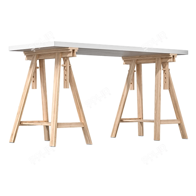 IKEA Lagkapten Writing Desk-Grey Oak 3D model image 3