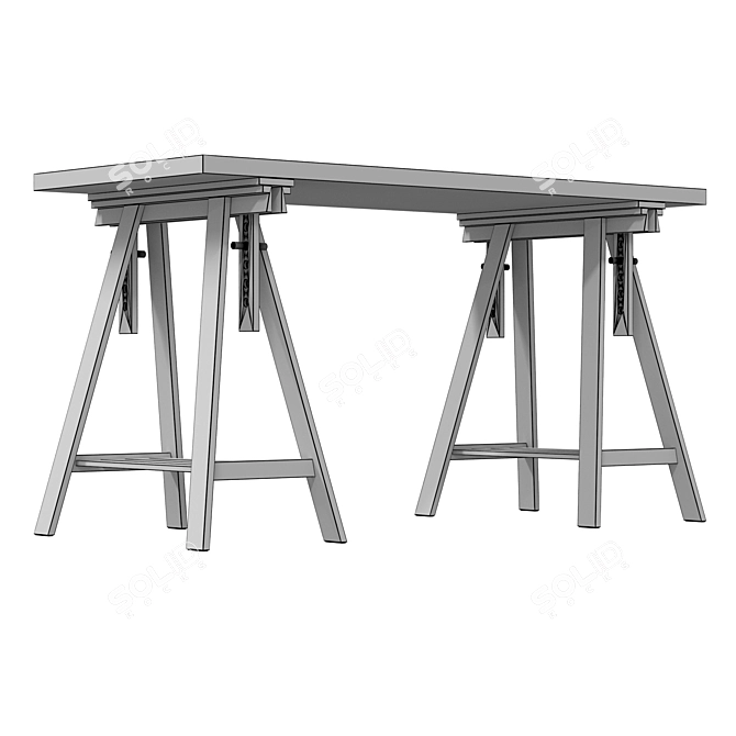 IKEA Lagkapten Writing Desk-Grey Oak 3D model image 4