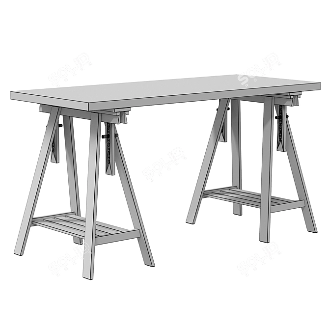 IKEA Lagkapten Writing Desk-Grey Oak 3D model image 5