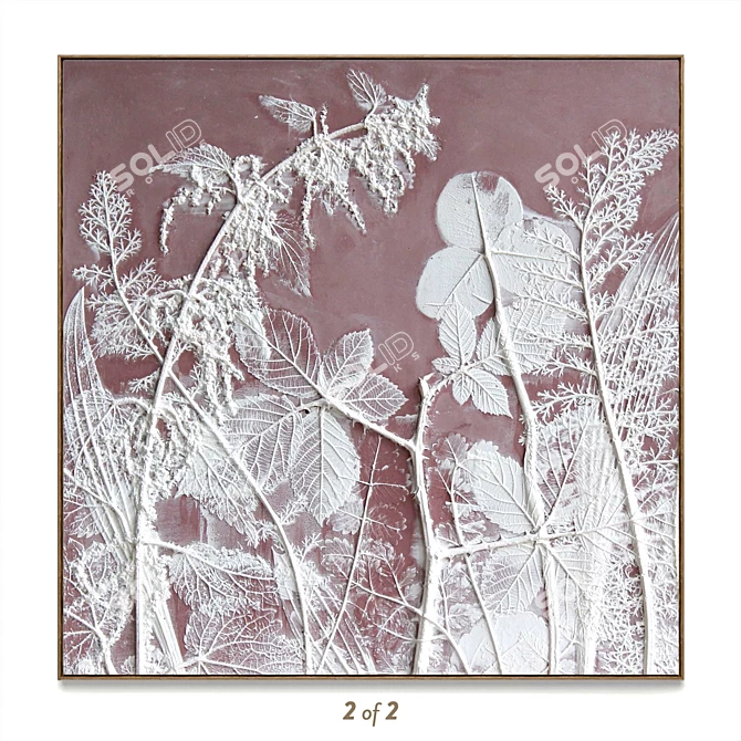 Dual Square Plaster Photo Frames 3D model image 2