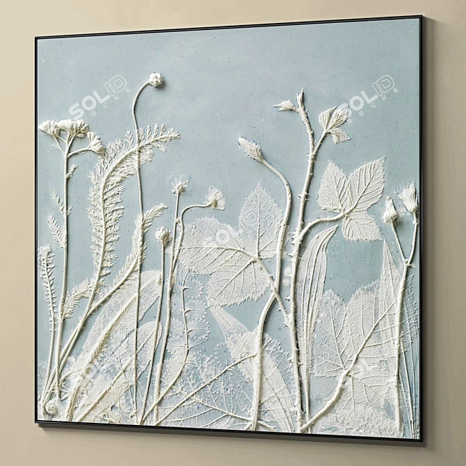 Dual Square Plaster Photo Frames 3D model image 5