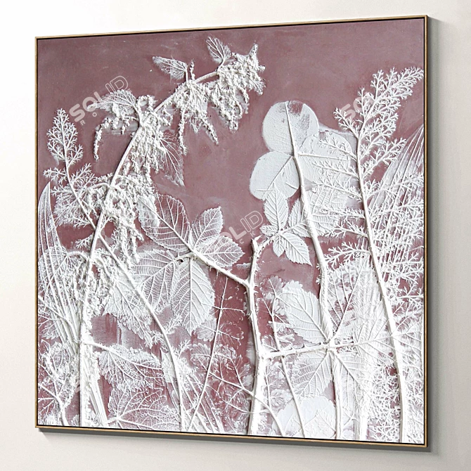 Dual Square Plaster Photo Frames 3D model image 6