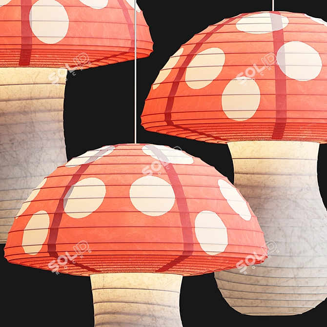 Artisan Mushroom Pendant Light 3D model image 2