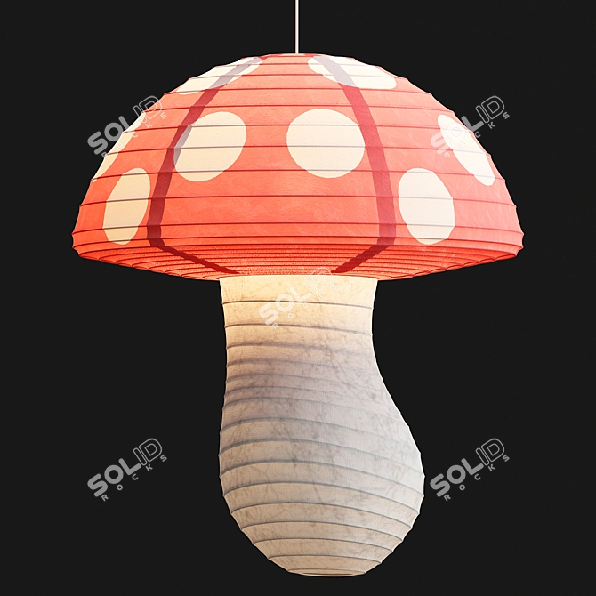 Artisan Mushroom Pendant Light 3D model image 3