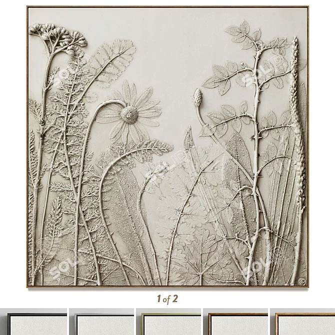 Abstract Plaster Square Photo Frames 3D model image 1