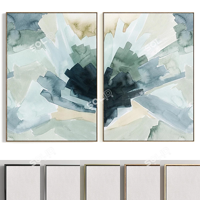  Plaster Two Photo Frame Set 3D model image 1