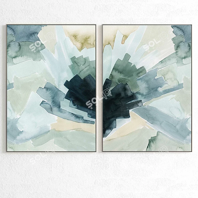  Plaster Two Photo Frame Set 3D model image 2