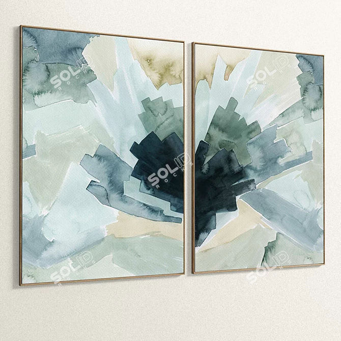  Plaster Two Photo Frame Set 3D model image 4