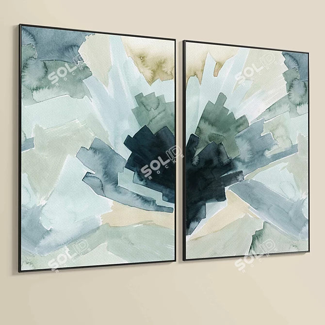  Plaster Two Photo Frame Set 3D model image 5