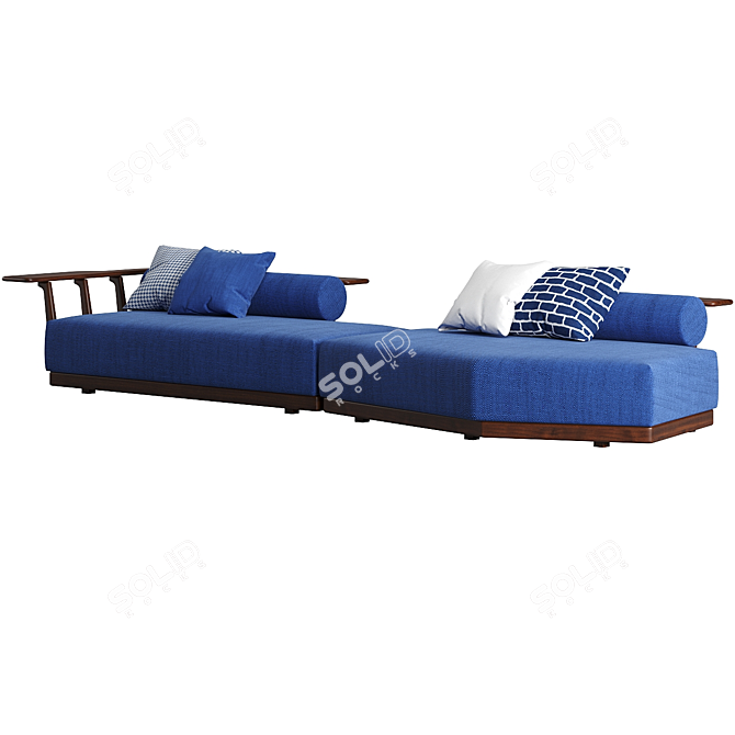 Mediterranean-inspired Sunset Platform Sofa 3D model image 2